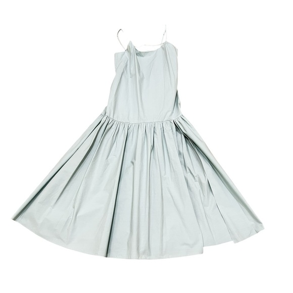 INTERMIX Isla sleeveless pale Green poplin Tiered Maxi drop waist Sundress small - Picture 4 of 12